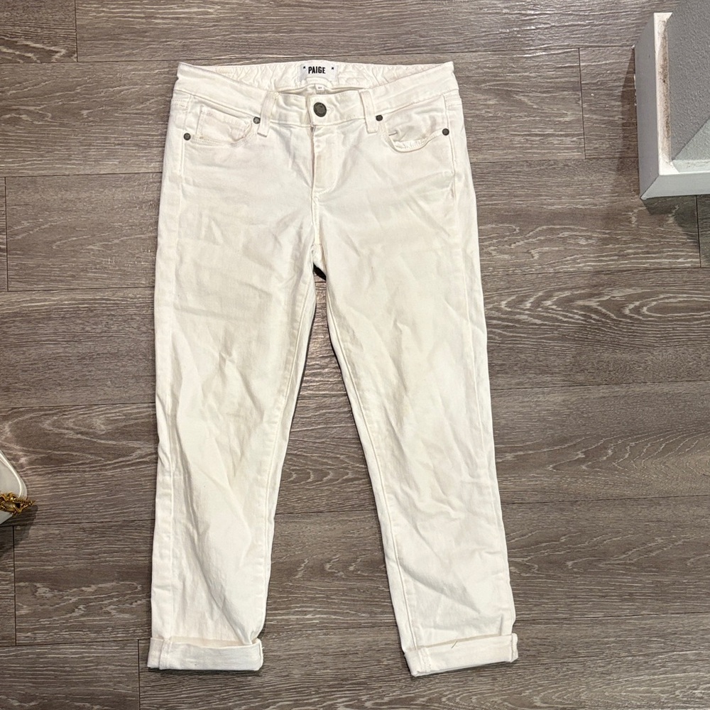PAIGE Women's Cream Ankle Jeans
